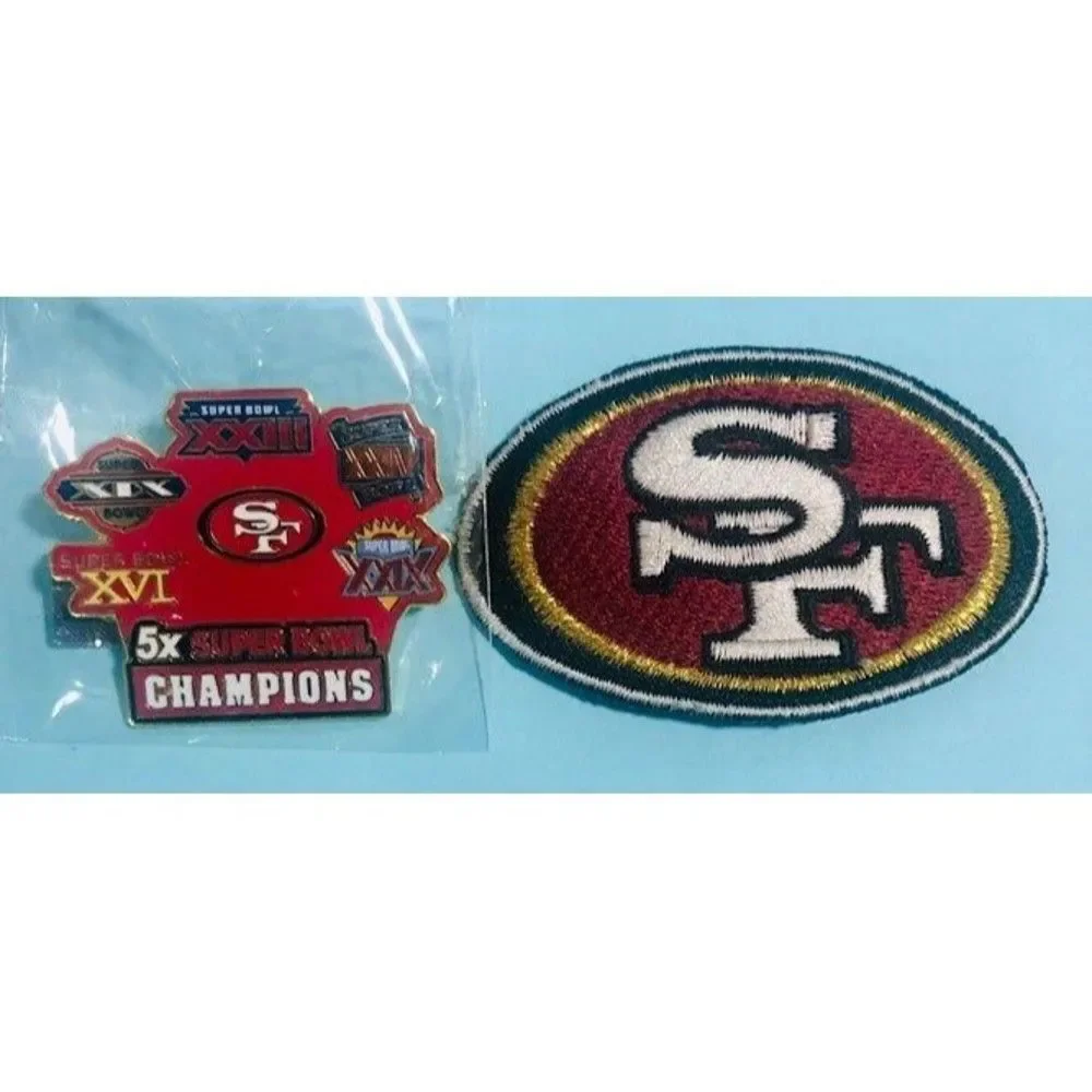 San Francisco 49ers -5X Super Bowl World Champions Pin NFL -New +Bonus Bundle